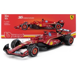 Ferrari SF-24 with showcase 16 Charles Leclerc F1 2024 Bburago BU26821-L