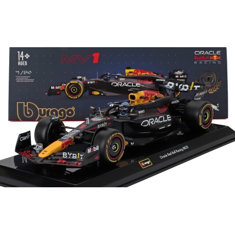 Red Bull RB20 with showcase 1 Max Verstappen F1 2024 Bburago BU28056-V