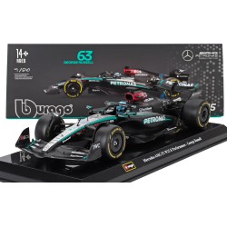 Mercedes W15 EQ Performance with showcase 63 George Russell F1 2024 Bburago BU28063-R