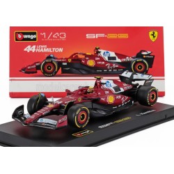 Ferrari SF25 with driver and showcase 44 Lewis Hamilton F1 2025 Bburago BU36852-H