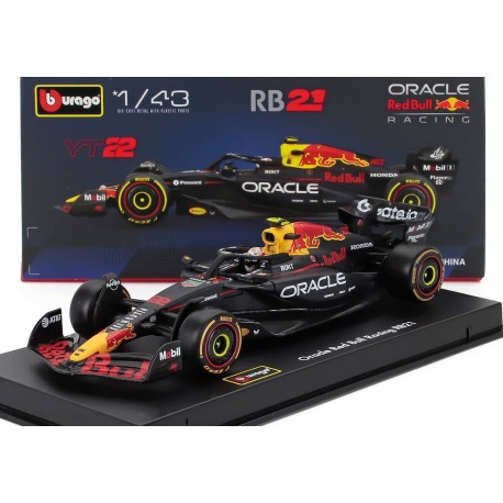 Red Bull RB21 with driver and showcase 22 Yuki Tsunoda F1 2025 Bburago BU38234-T