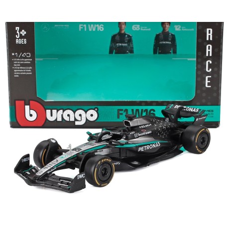 Mercedes AMG W16 63 George Russell F1 2025 Bburago BU38237-R
