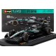 Mercedes AMG W16 with driver and showcase 63 George Russell F1 2025 Bburago BU38238-R