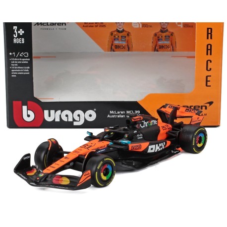McLaren Mercedes MCL39 81 Oscar Piastri F1 2025 Bburago BU38248-P