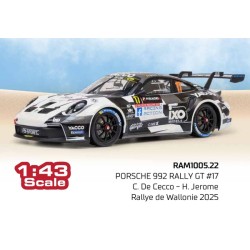 Porsche 992 Rally GT 17 Rallye de Wallonie 2025 C. De Cecco - J. Humblet IXO RAM1005