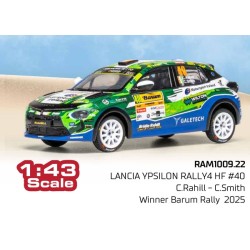 Lancia Ypsilon Rally4 HF 40 Winner Barum Rally 2025 C. Rahill - C. Smith IXO RAM1009
