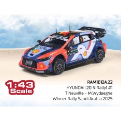Hyundai i20 N Rally1 1 Winner Rallye d'Arabie Saoudite 2025 T. Neuville - M. Wydaeghe IXO RAM1012A