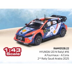 Hyundai i20 N Rally1 16 2nd Rallye d'Arabie Saoudite 2025 A. Fourmaux - A. Coria IXO RAM1012B