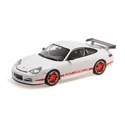 Porsche 911 GT3 RS 2002 White with Red Stripes Minichamps 155062020