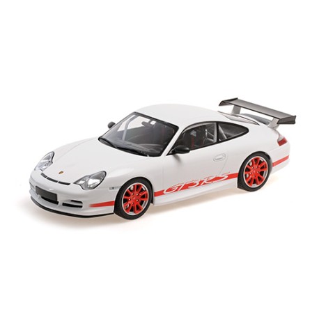 Porsche 911 GT3 RS 2002 White with Red Stripes Minichamps 155062020