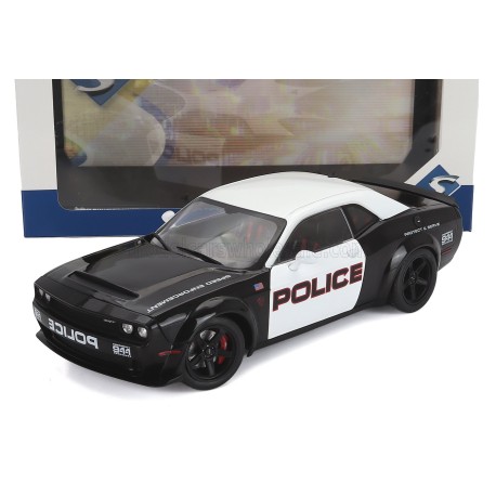Dodge&nbsp;Challenger&nbsp;R/T&nbsp;Scat&nbsp;Pack Highway&nbsp;Police 2023 Black&nbsp;White Solido S1805715