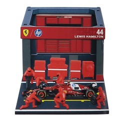 Ferrari SF-25 Diorama Garage Pit-Stop 44 Lewis Hamilton F1 2025 Bburago BU36865-44
