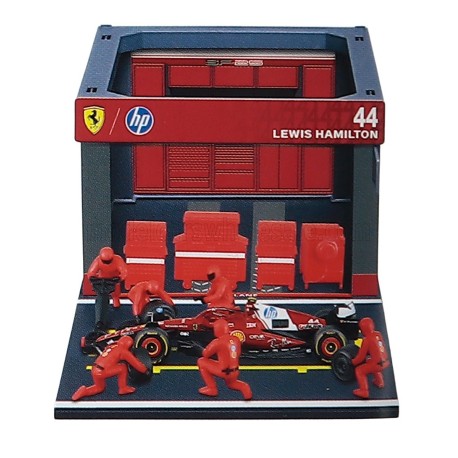 Ferrari SF-25 Diorama Garage Pit-Stop 44 Lewis Hamilton F1 2025 Bburago BU36865-44