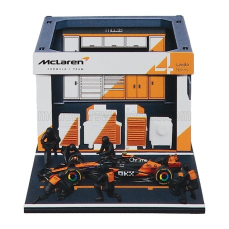 McLaren MCL39 Diorama Garage Pit-Stop 4 Lando Norris F1 2025 Bburago BU38457-4