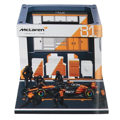 McLaren MCL39 Diorama Garage Pit-Stop 81 Oscar Piastri F1 2025 Bburago BU38457-81