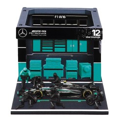 Mercedes W16 Diorama Garage Pit-Stop 12 Kimi Antonelli F1 2025 Bburago BU38458-12