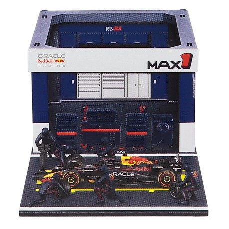 Red Bull RB21 Diorama Garage Pit-Stop 1 Max Verstappen F1 2025 Bburago BU38459-1