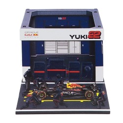 Red Bull RB21 Diorama Garage Pit-Stop 22 Yuki Tsunoda F1 2025 Bburago BU38459-22