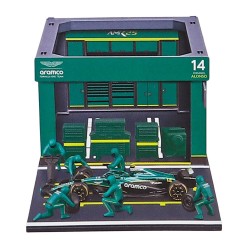 Aston Martin AMR25 Diorama Garage Pit-Stop 14 Fernando Alonso F1 2025 Bburago BU38460-14