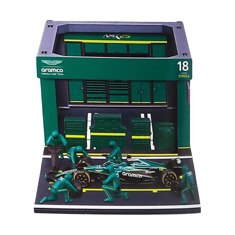 Aston Martin AMR25 Diorama Garage Pit-Stop 18 Lance Stroll F1 2025 Bburago BU38460-18