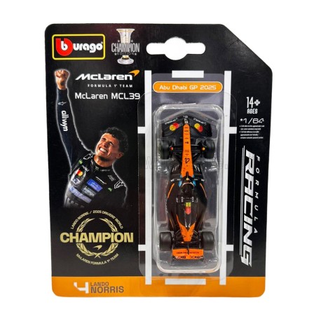 McLaren Mercedes MCL39 4 Lando Norris F1 3rd Abu Dhabi 2025 Bburago BU58001-02396
