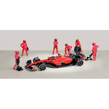 Formula Pit Crew Figures Team Red American Diorama AD-2443