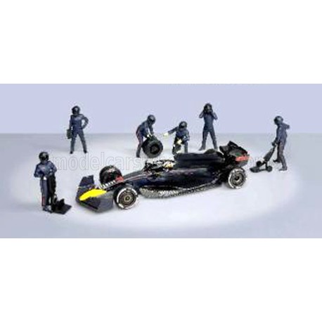 Formula Pit Crew Figures Team Blue American Diorama AD-2442