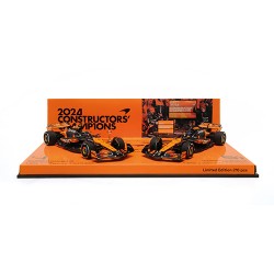 2 car-set McLaren MCL38 4 81 Norris Piastri F1 Constructors Champions Abu Dhabi 2024 Minichamps 532240481