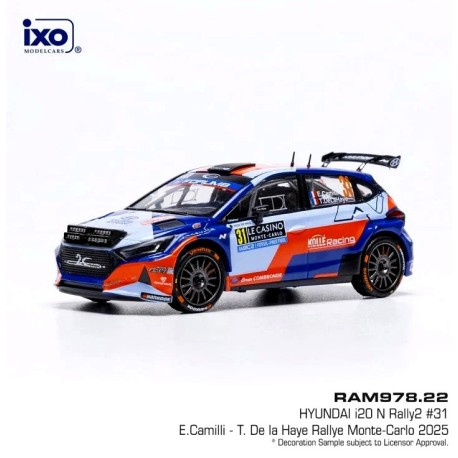 Hyundai I20 N Rally2 31 Rallye Monte Carlo 2025 Eric Camilli - Thibault De La Haye IXO RAM978