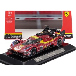 Ferrari 499P 3.0L Turbo V6 with showcase 51 3rd 24 Heures du Mans 2025 Bburago BU36319