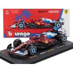 Ferrari SF-25 with driver and showcase 16 Charles Leclerc F1 Miami 2025 BBurago 18-36852-16-MIAMI