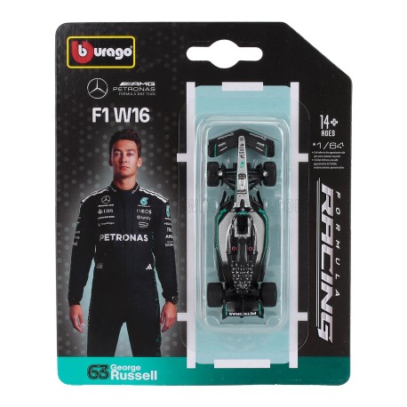 Mercedes AMG W16 63 George Russell F1 2025 Bburago BU58002R