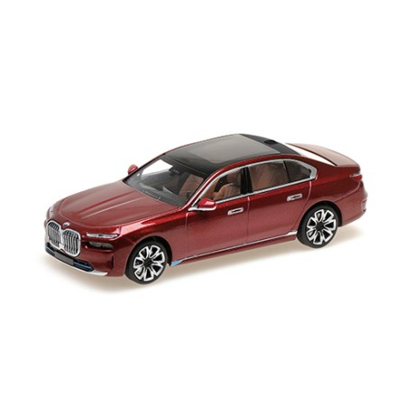 BMW I7 2023 Red Met Minichamps 410024202 - Miniatures Autos Motos