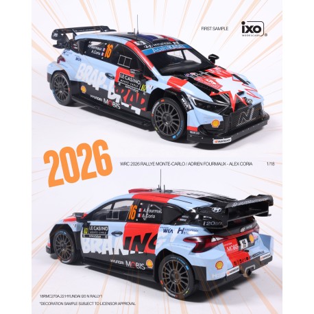 Hyundai i20 N Rally1 16 Rallye Monte Carlo 2026 A. Fourmaux - A. Coria IXO 18RMC270A
