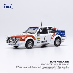Ford Escort MKIII RS Turbo 7 Rallye Haspengouw 1985 S. Andervang - A. Schoonenwolf IXO RAC452A