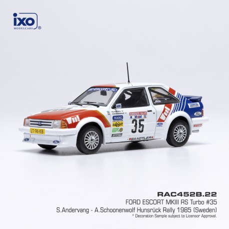 Ford Escort MKIII RS Turbo 35 Hunsruck Rally 1985 S. Andervang - A. Schoonenwolf IXO RAC452B