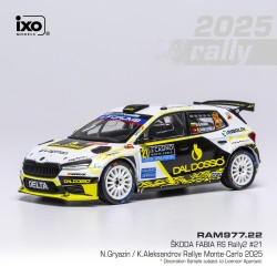 Skoda Fabia RS Rally2 21 Rallye Monte Carlo 2025 Nikolay Gryazin - Konstantin Aleksandrov IXO RAM977