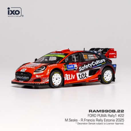 Ford Puma Rally1 22 Rallye d\'Estonie 2025 M. Sesks - R. Francis IXO RAM990B