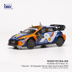 Hyundai i20 N Rally1 1 Winner Rallye d\'Arabie Saoudite 2025 T. Neuville - M. Wydaeghe IXO RAM1012A