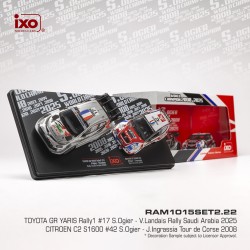 Set Toyota Yaris Rally1 2025 - Citroen C3 Rally2 2008 World Champion 2025 Sébastien Ogier IXO RAM1015SET2