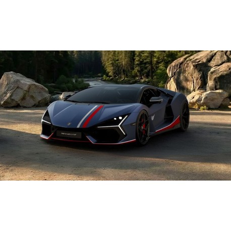 Lamborghini Revuelto NA63 Blu Marinus With Livery Bianco Monocerus Rosso Mut Looksmart LS543NA63A