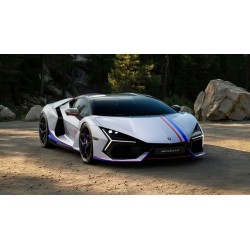 Lamborghini Revuelto NA63 Bianco Sideralis With Livery Rosso Mars Blu Royal Looksmart LS543NA63B