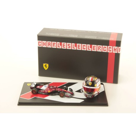 Ferrari Set with Helmet 1/5 Charles Leclerc F1 Abu Dhabi 2025 Looksmart LSSET02