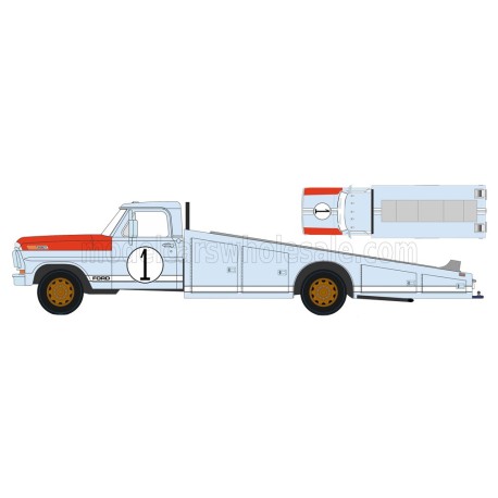 Ford USA F-350 Truck Ramp Car Transporter Ford GT40 1 24 Heures du Mans 1966 Acme Models A1801422