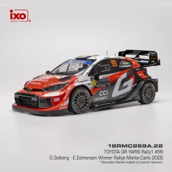 Toyota GR Yaris Rally1 99 Winner Rallye Monte Carlo 2026 O. Solberg - E. Edmonson IXO 18RMC269A