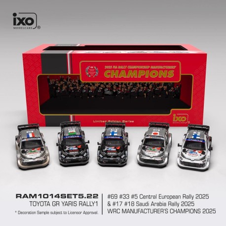Toyota GR Yaris Rally1 Set 5 models Rallye d'Arabie Saoudite 2025 IXO RAM1014SET5