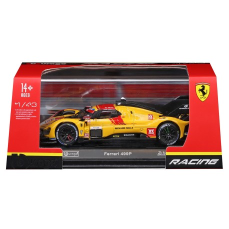 Ferrari 499P 3.0L Turbo V6 with showcase 83 Winner 24 Heures du Mans 2025 Bburago BU36321