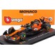 McLaren Mercedes MCL39 with driver and showcase 4 Lando Norris F1 Winner Monaco 2025 Bburago BU38249-MON-4