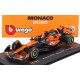 McLaren Mercedes MCL39 with driver and showcase 81 Oscar Piastri F1 Monaco 2025 Bburago BU38249-MON-81