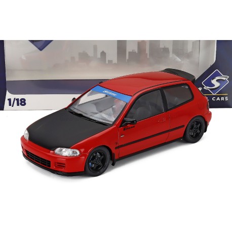 Honda Civic EG6 Works Spoon 1991 Red Black Solido S1810403